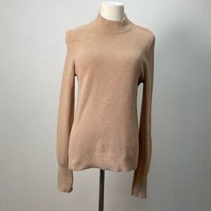 Lunya Women's Tan Cozy Cotton Silk Waffle Knit Sweater